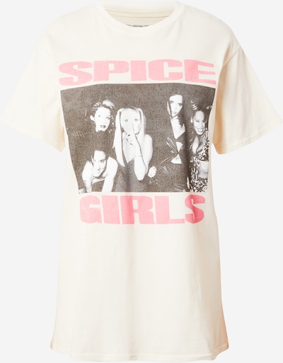 Nasty Gal T-shirt 'Spice Girls' en écru / chocolat / gris clair / saumon, Vue avec produit