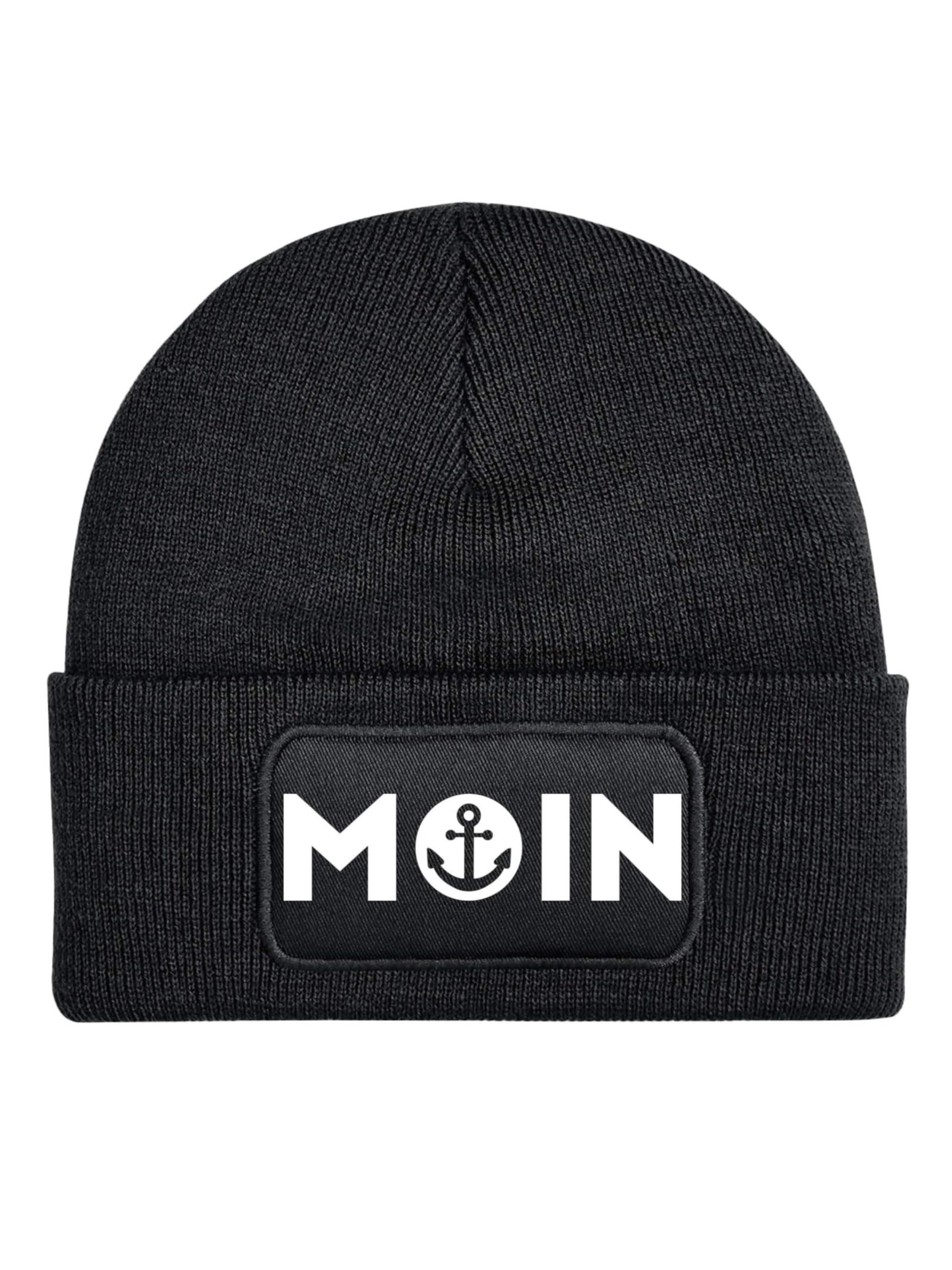 Youth Designz Mütze 'Moin'‌‌‌‌‌‌‌‌ in Schwarz: Vorderseite