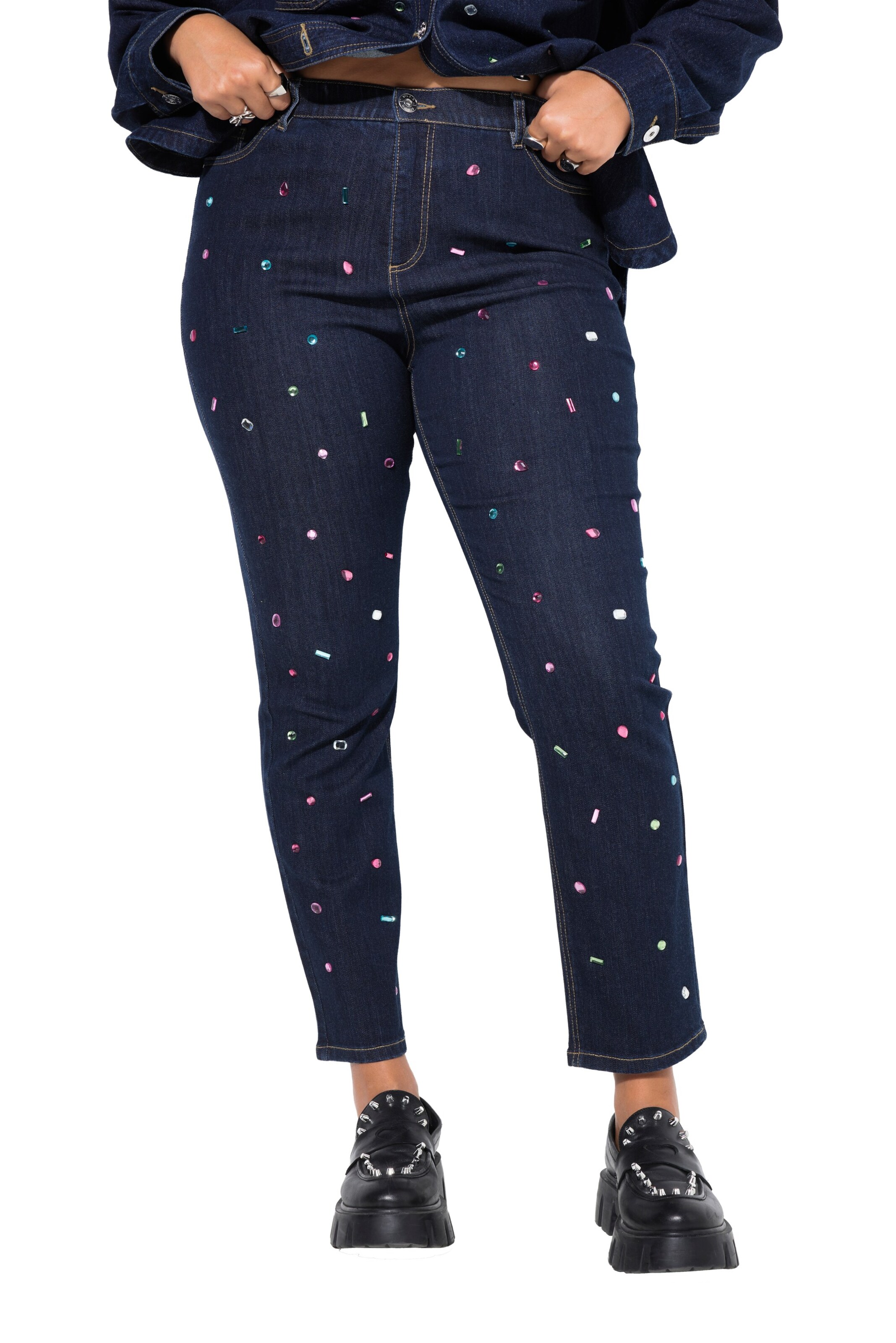 Studio Untold Slimfit Hosen in Blau: Vorderseite