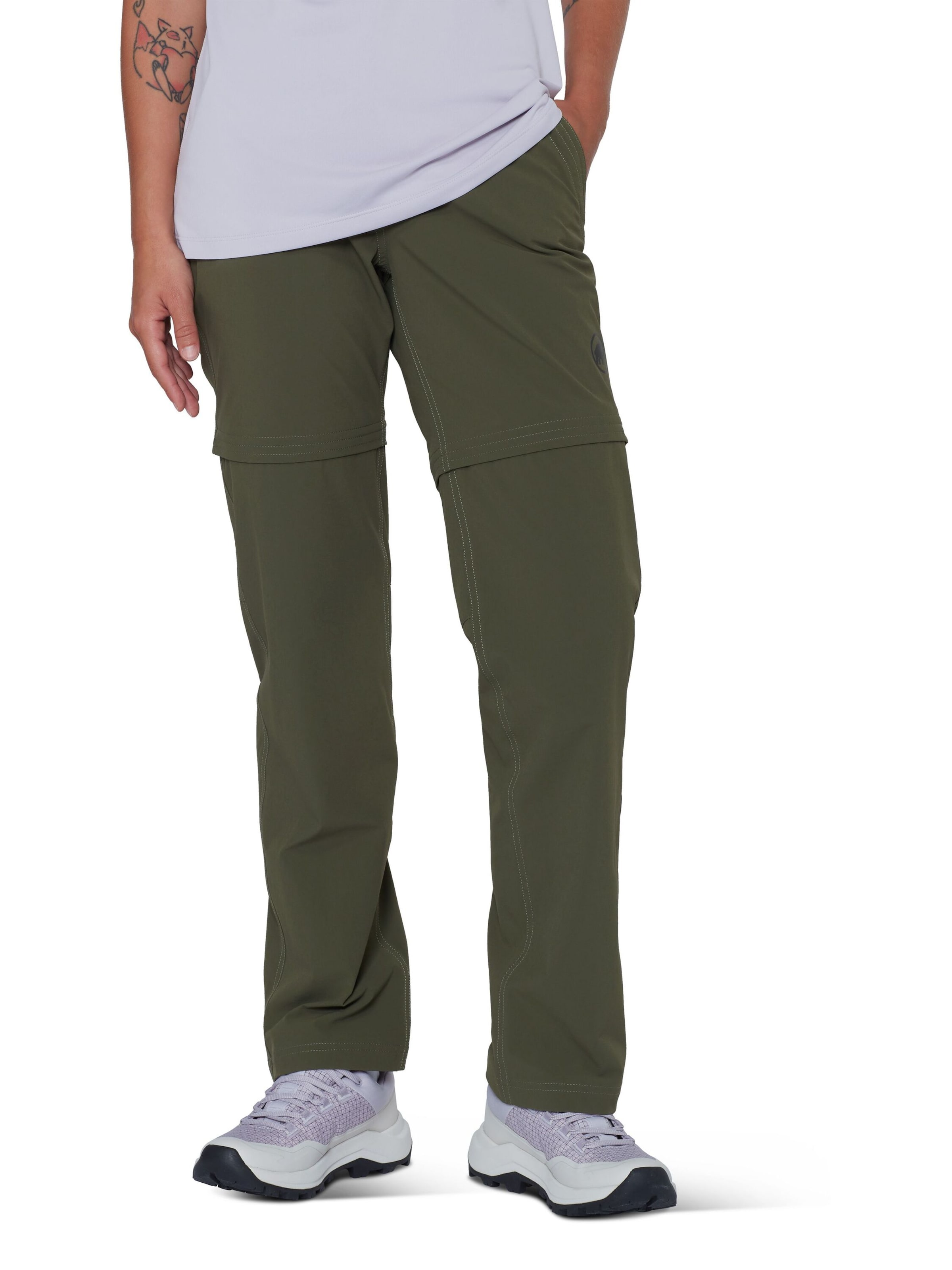MAMMUT Regular Outdoor Pants in Green: front