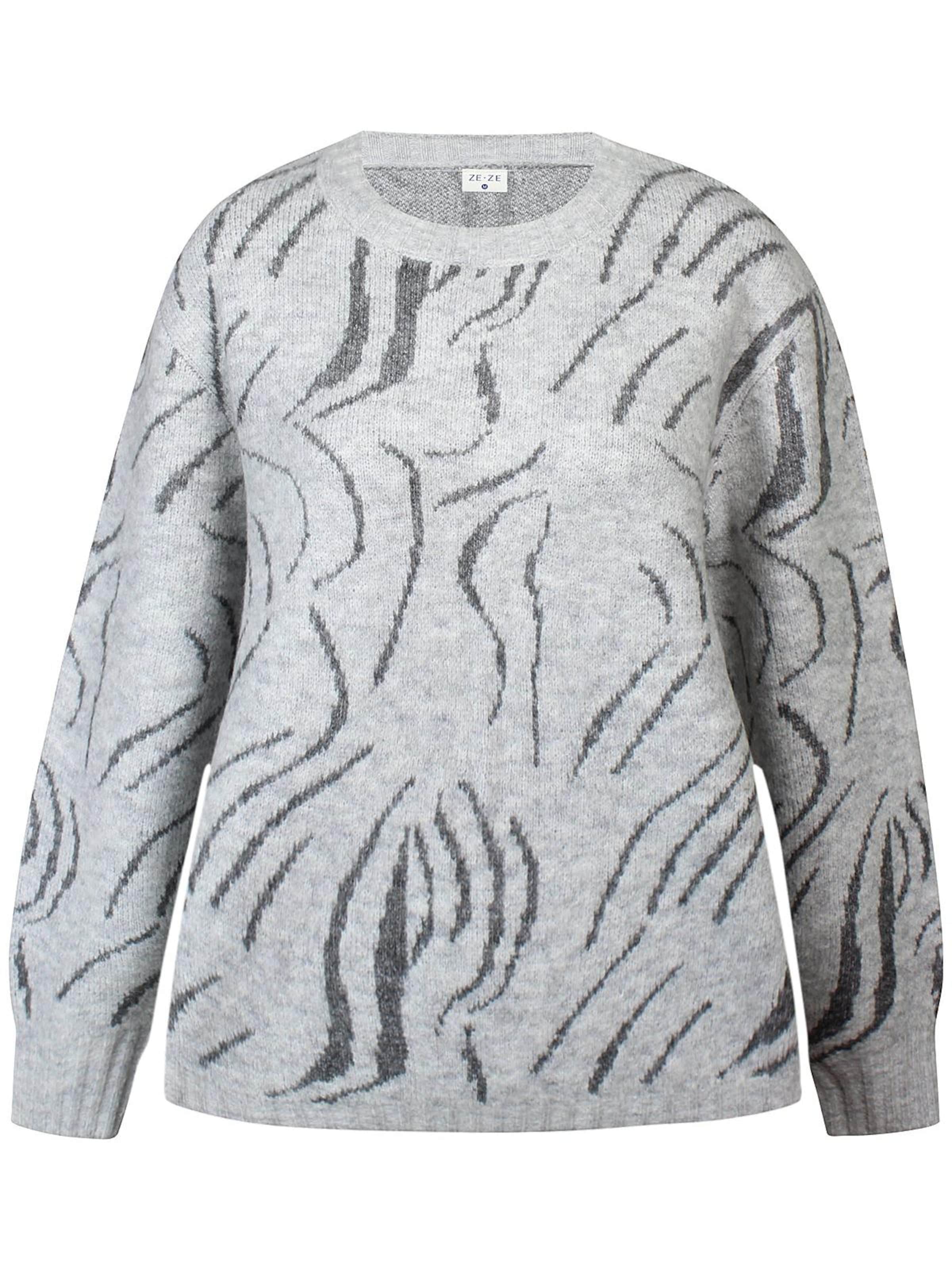 ze-ze Trui 'Catri 051' in Grijs: voorkant