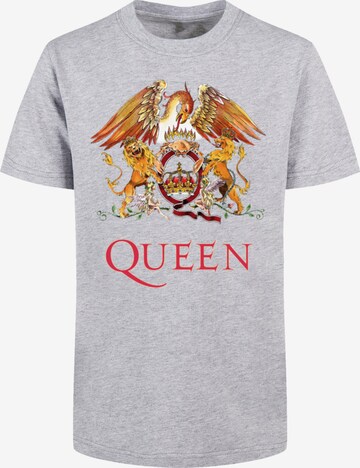 F4NT4STIC Shirt 'Queen Classic Crest' in Grijs: voorkant