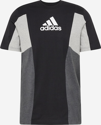 ADIDAS SPORTSWEAR Toiminnallinen paita 'Essentials' värissä tummanharmaa / meleerattu harmaa / musta / valkoinen, Tuotenäkymä