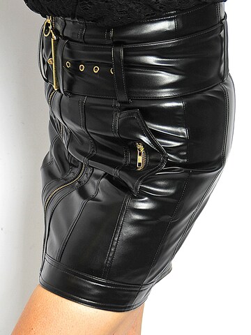 Jupe 'Lederrock aus Kunstleder in schwarzer Lackoptik' Be  Noble en noir