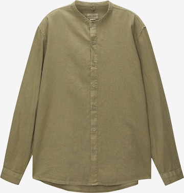 Pull&Bear Button Up Shirt in Green: front