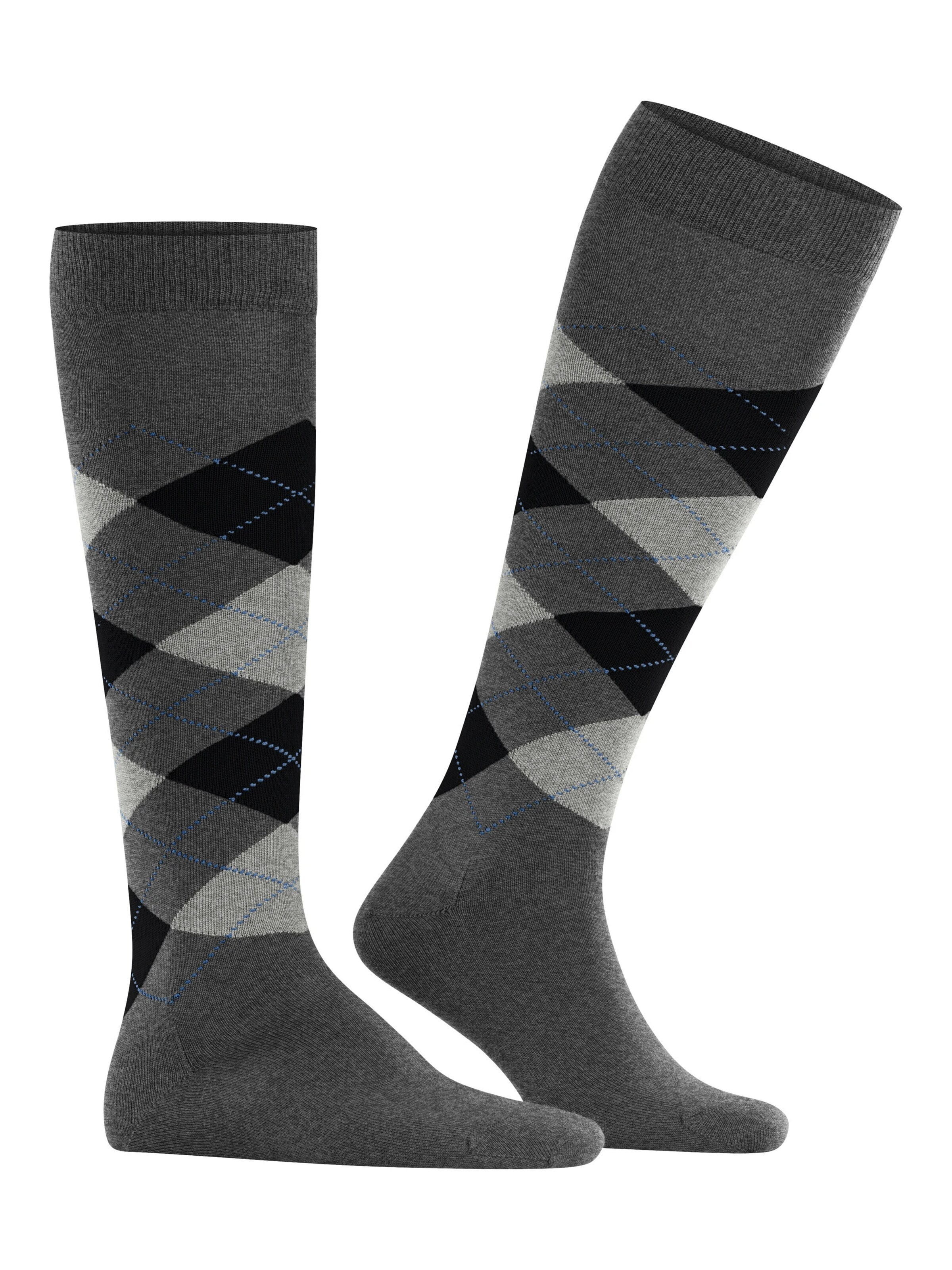 BURLINGTON Knee High Socks 'Edinburgh' in Grey