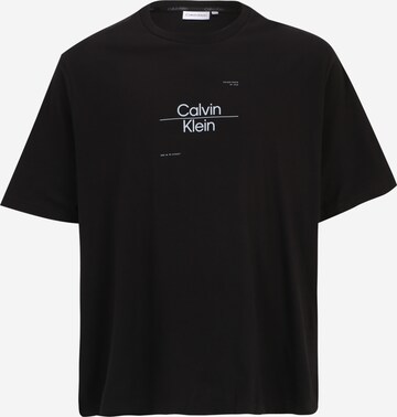 Tricou de la Calvin Klein Big & Tall pe negru: față