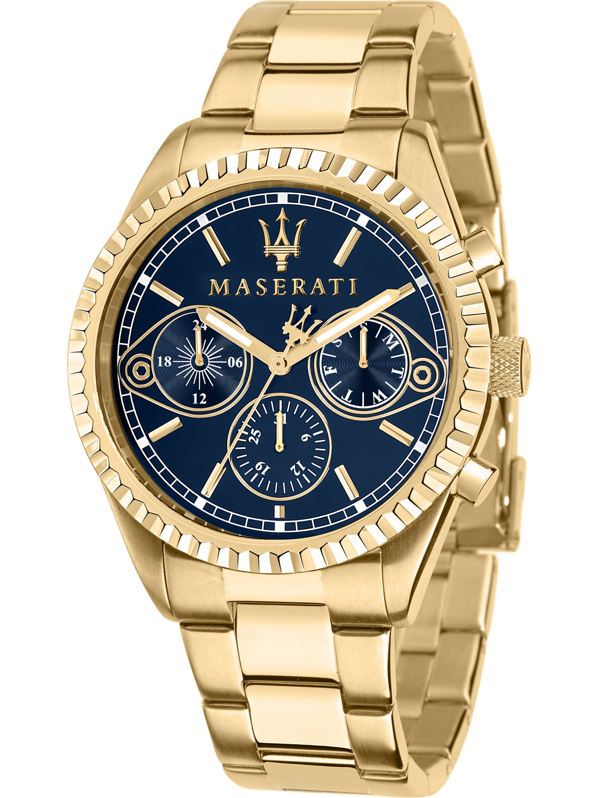 Maserati Uhr in Gold: Vorderseite