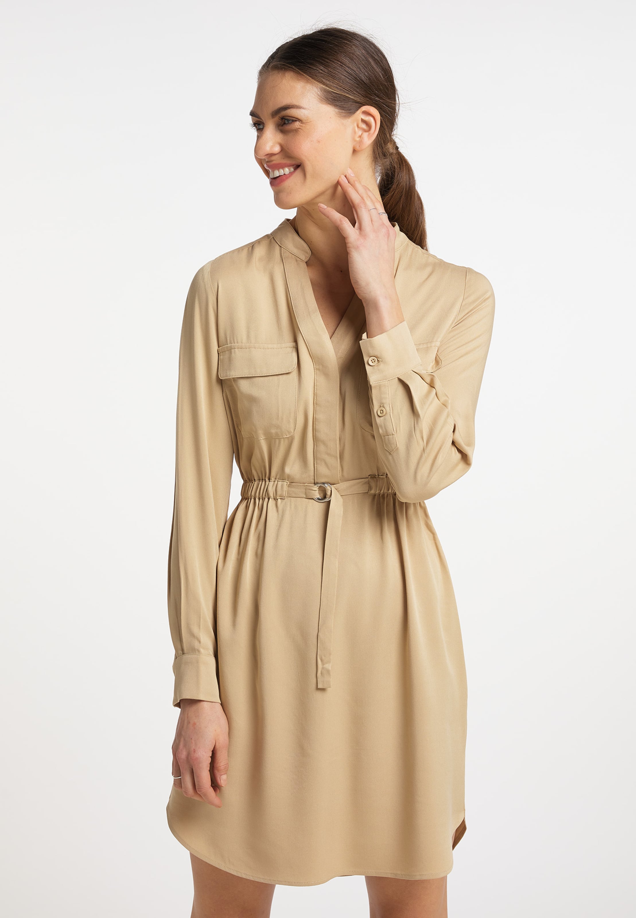 Frauen Große Größen usha BLUE LABEL Blusenkleid in Sand - GI50984 Frauen Große Größen usha BLUE LABEL Blusenkleid in Sand - GI50984