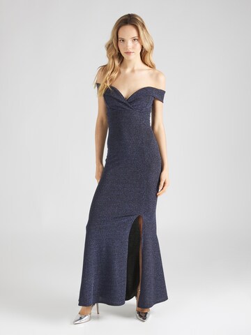 WAL G. - Vestido de noche 'FOXTROT' en azul: frente