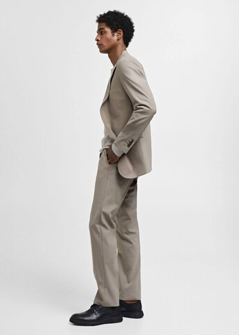 MANGO MAN Slim fit Pleated Pants 'travel' in Grey