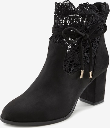LASCANA Ankle Boots in Black: front