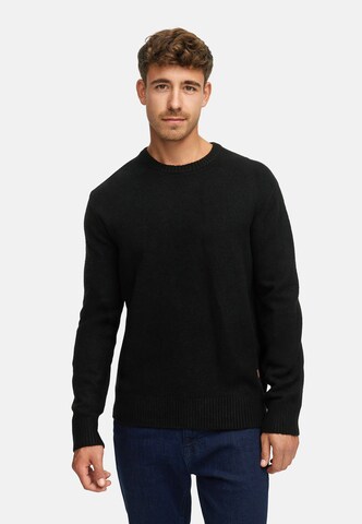 INDICODE JEANS Sweater 'INTrax' in Black: front
