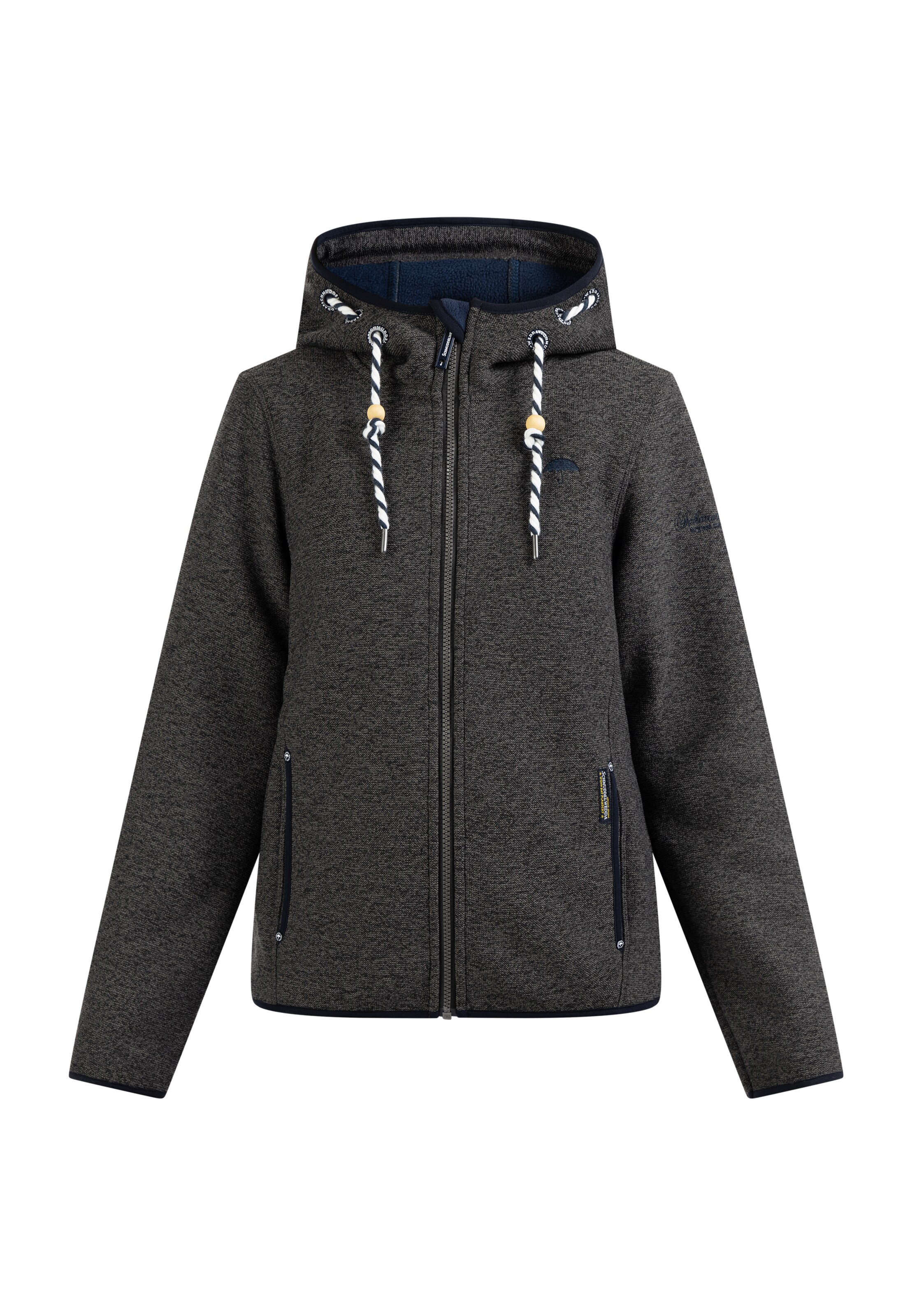 Veste en polaire Schmuddelwedda en gris : devant