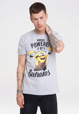 LOGOSHIRT Shirt 'Minions' in Grey: front