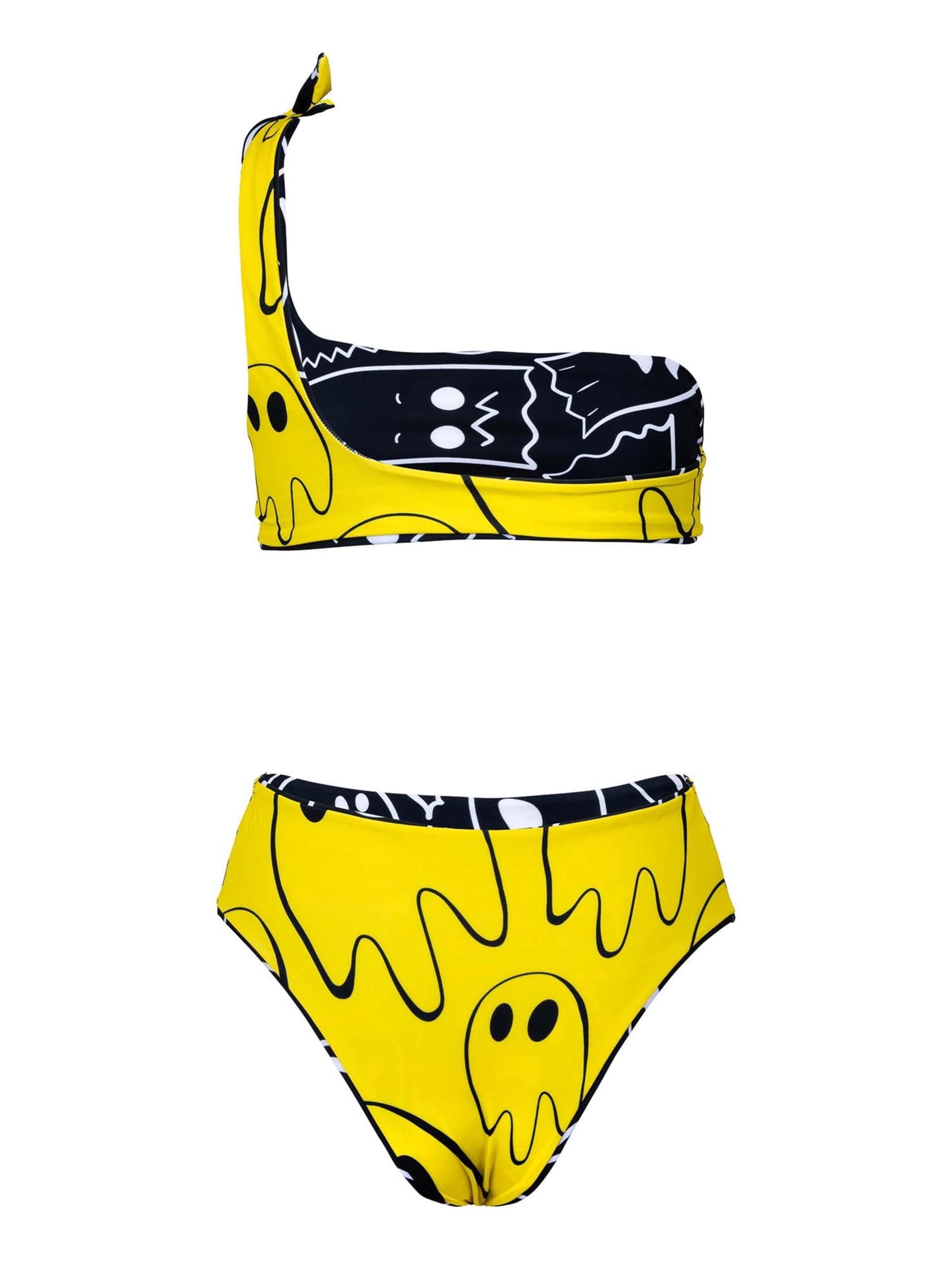 Kalaia Bandeau Bikini 'Ghosted Reversible'‌‌‌‌‌‌ in Schwarz