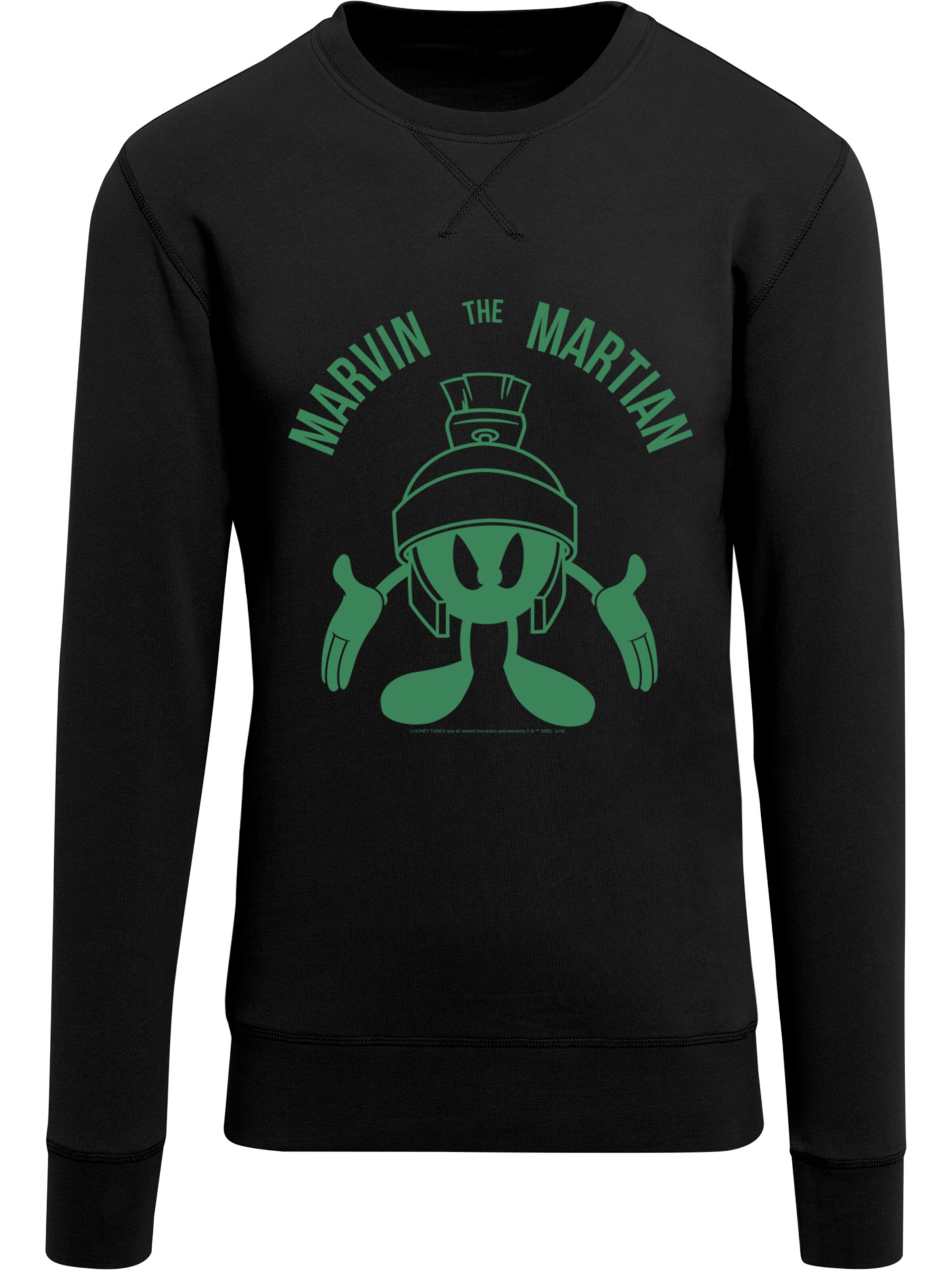 Sweat-shirt 'Looney Tunes Marvin The Martian' F4NT4STIC en noir : devant