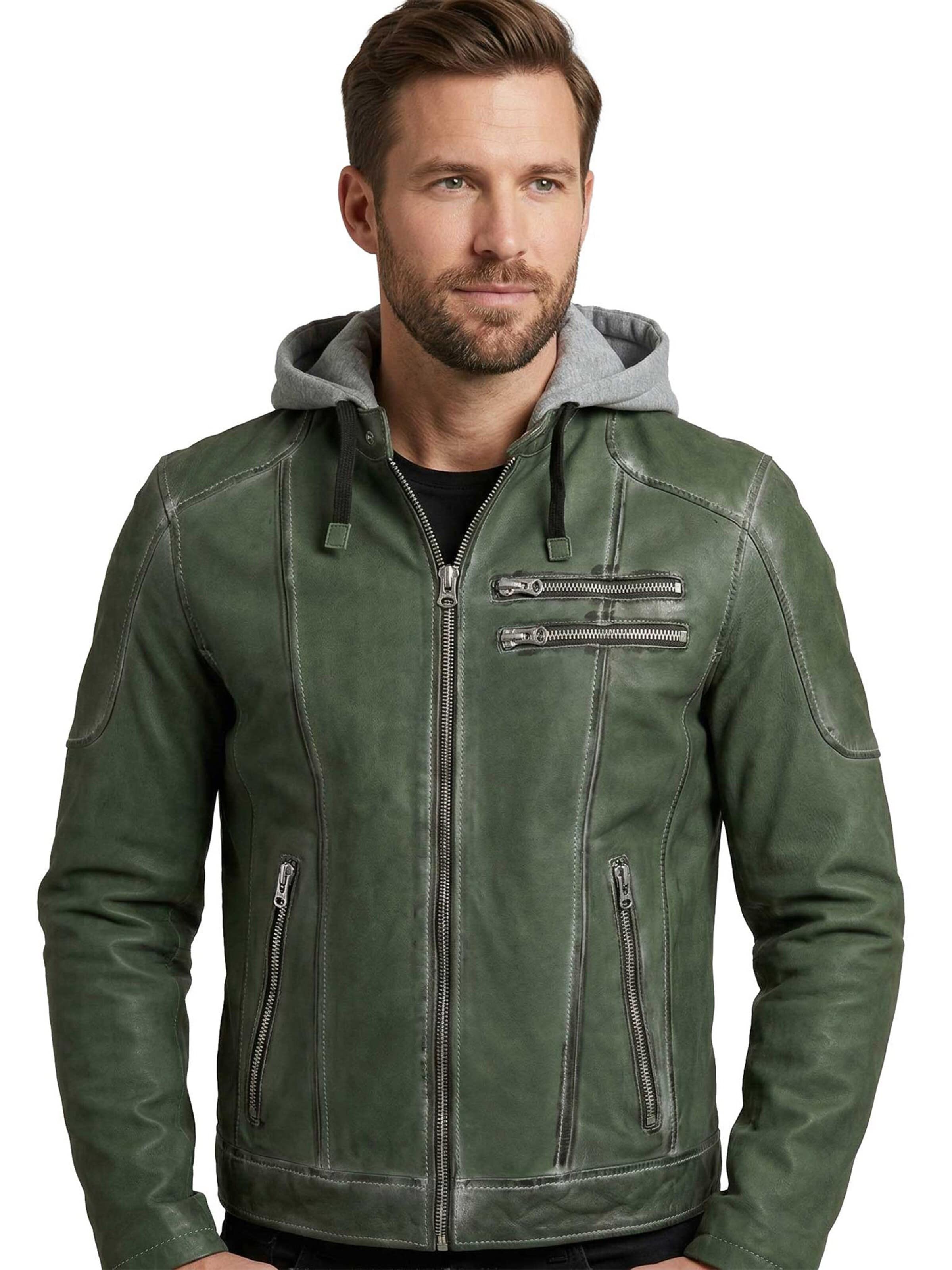 PUNCHBALL Between-season jacket 'Jeff' in Green: front