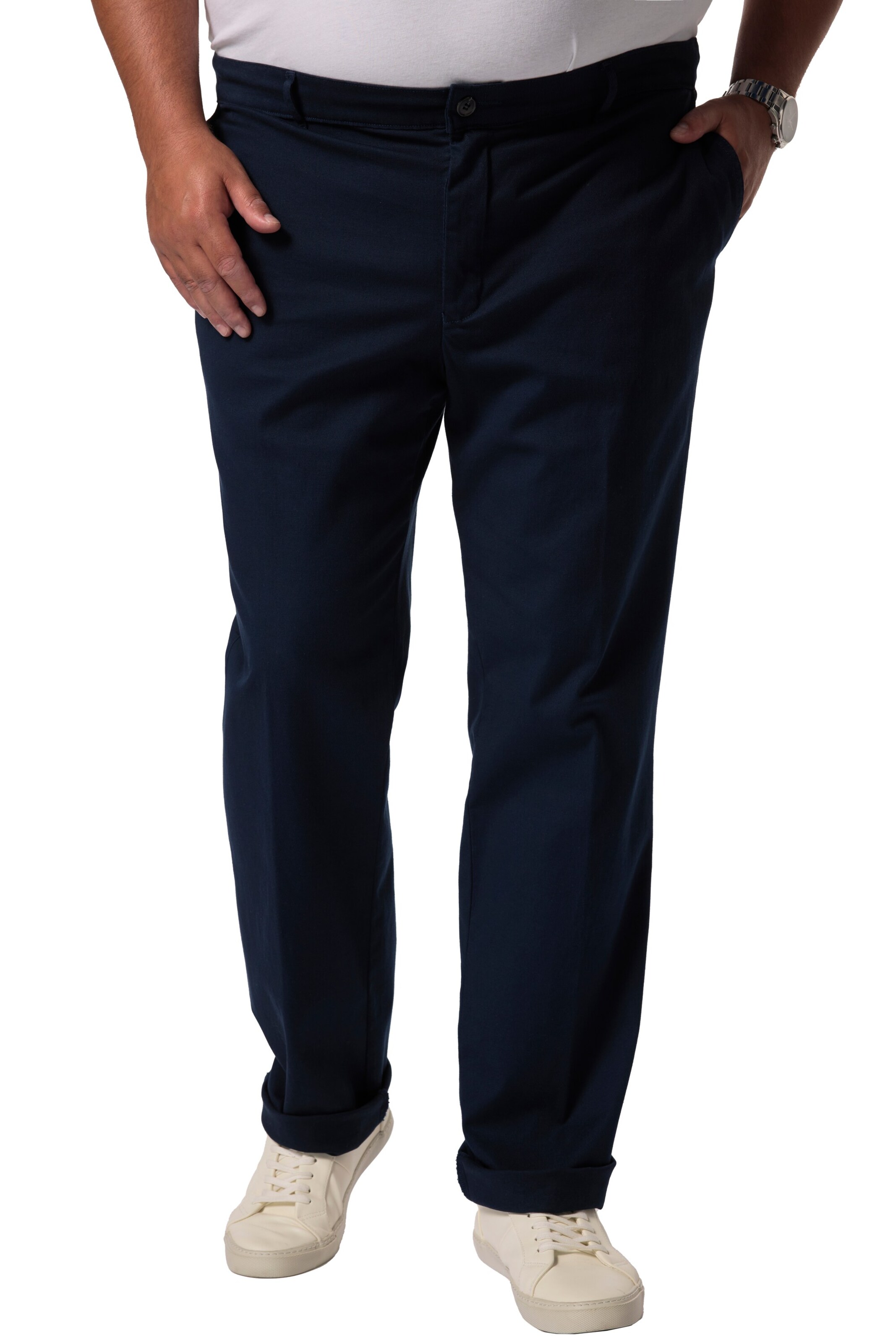 Men Plus Regular Chino Pants in Black: front