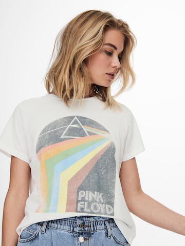 ONLY T-Shirt 'Pink Floyd' in Weiß