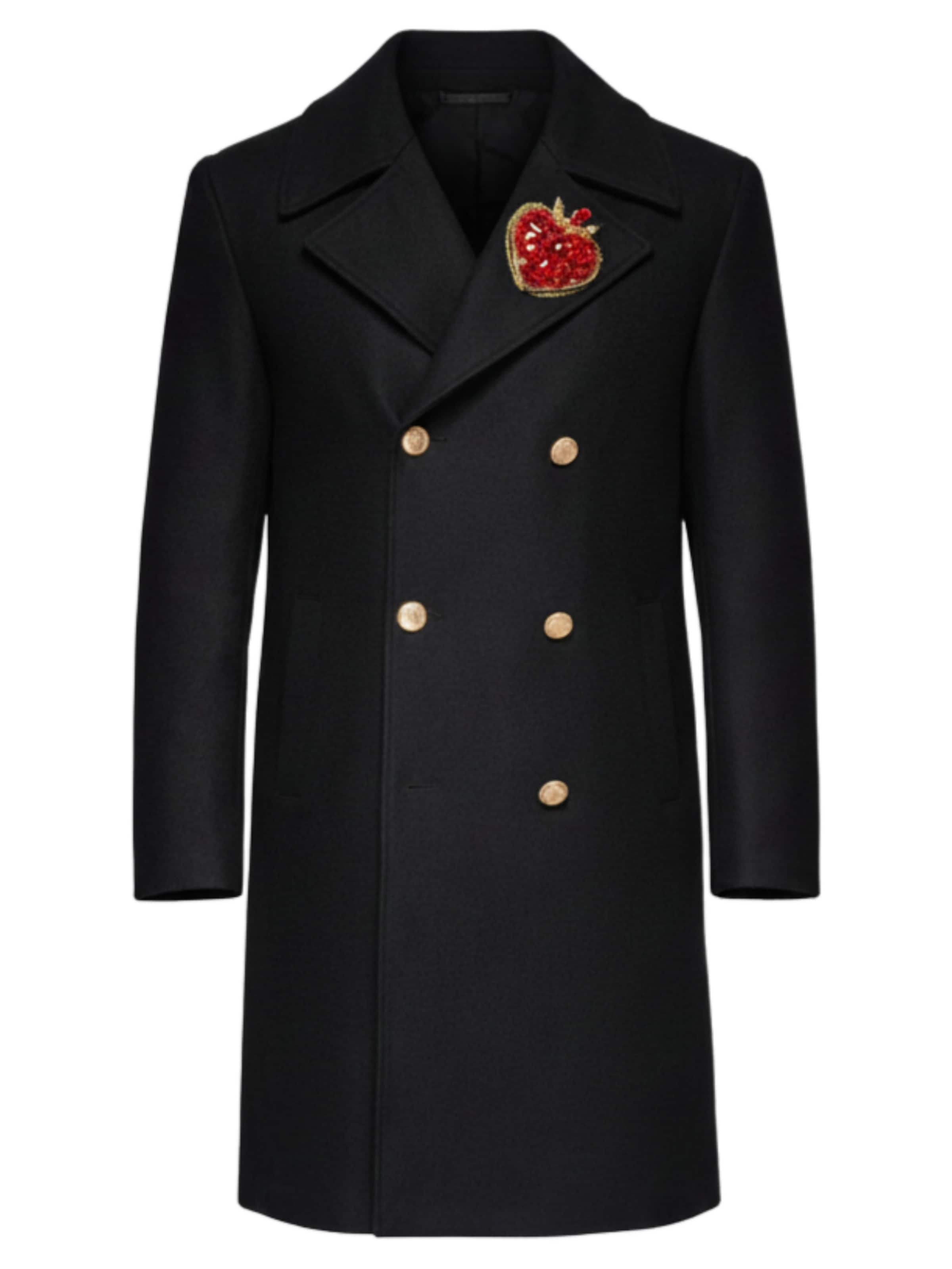 Ombre Mantel 'Heritage' in honig / kirschrot / schwarz, Produktansicht