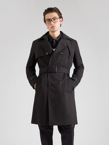 HUGO Ανοιξιάτικο και φθινοπωρινό παλτό 'Maluks' σε μαύρο: μπροστά