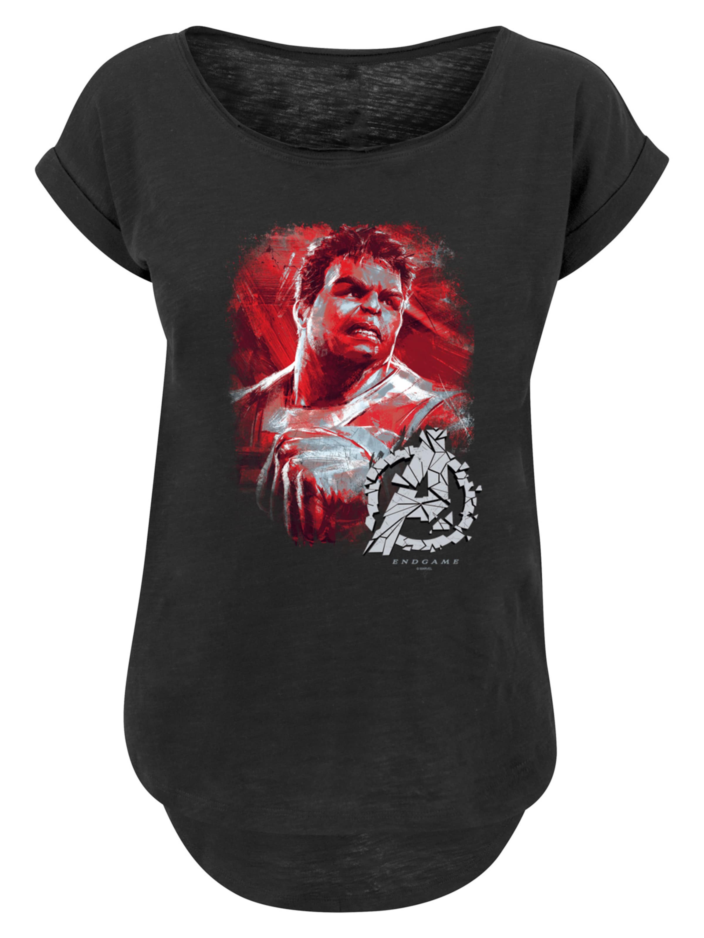 F4NT4STIC Shirt 'Marvel Avengers Endgame Hulk Brushed' in Black: front