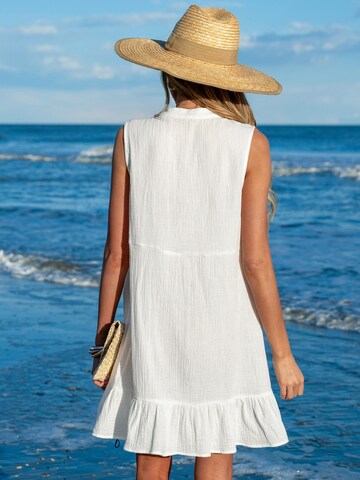 Cupshe Beach Dress 'Ruffled Trim' in White