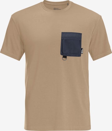 T-Shirt fonctionnel JACK WOLFSKIN en beige : devant