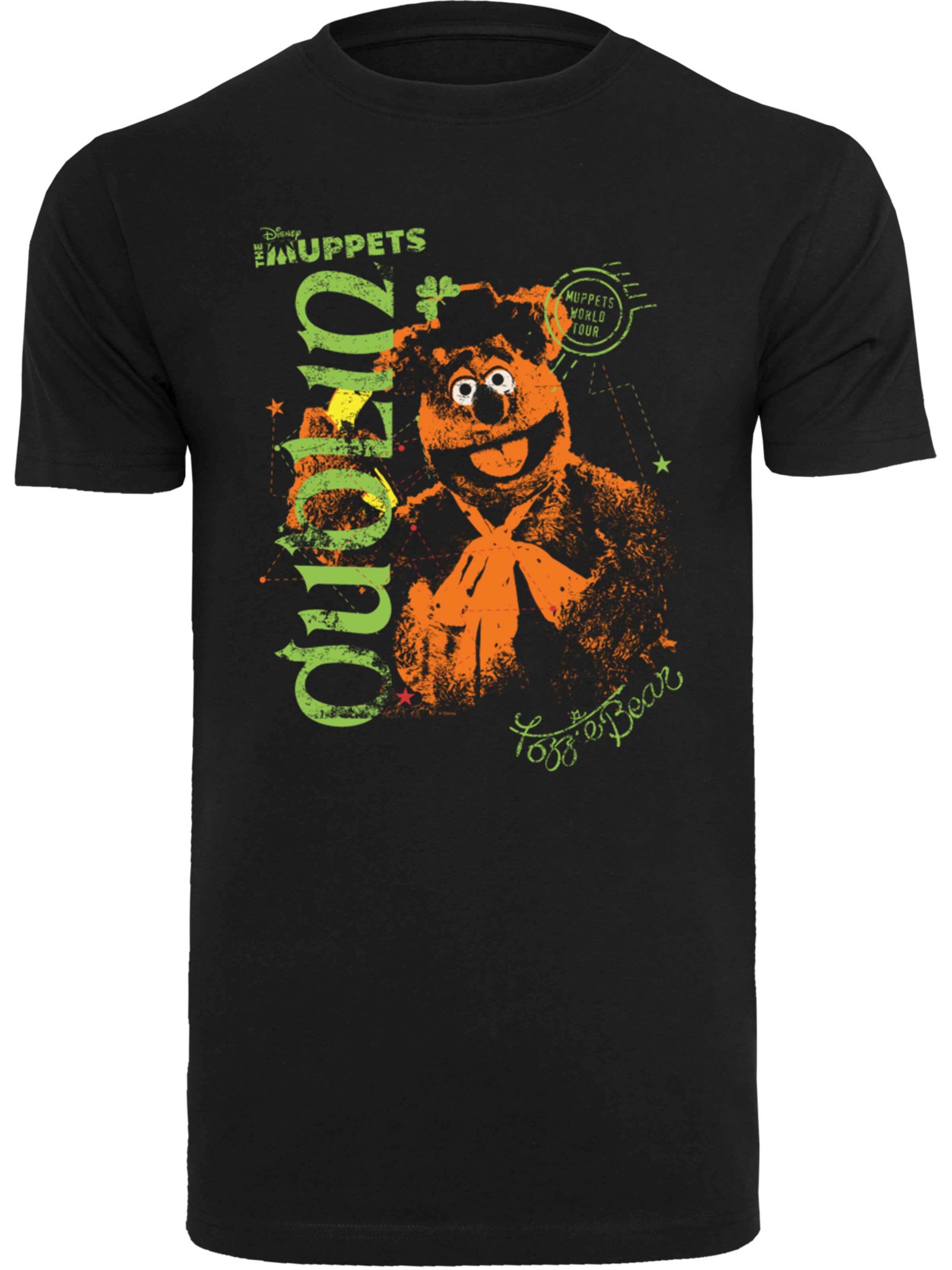 T-Shirt 'Disney The Muppets Fozzie Bear In Dublin' F4NT4STIC en noir : devant