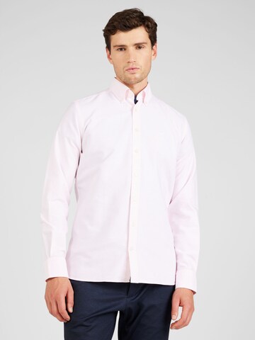 Coupe slim Chemise Hackett London en rose : devant