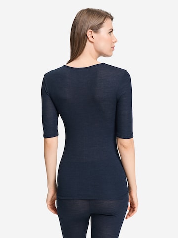 Hanro Shirt ' Woolen Lace ' in Blauw