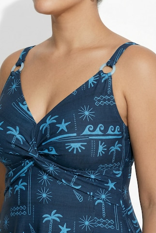 Ulla Popken Bustier Tankini in Blau
