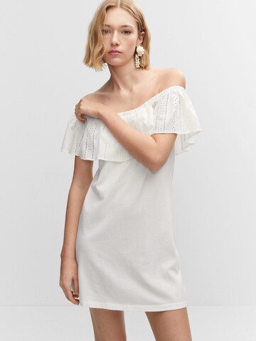 MANGO Letní šaty 'VOLA' – bílá: přední strana