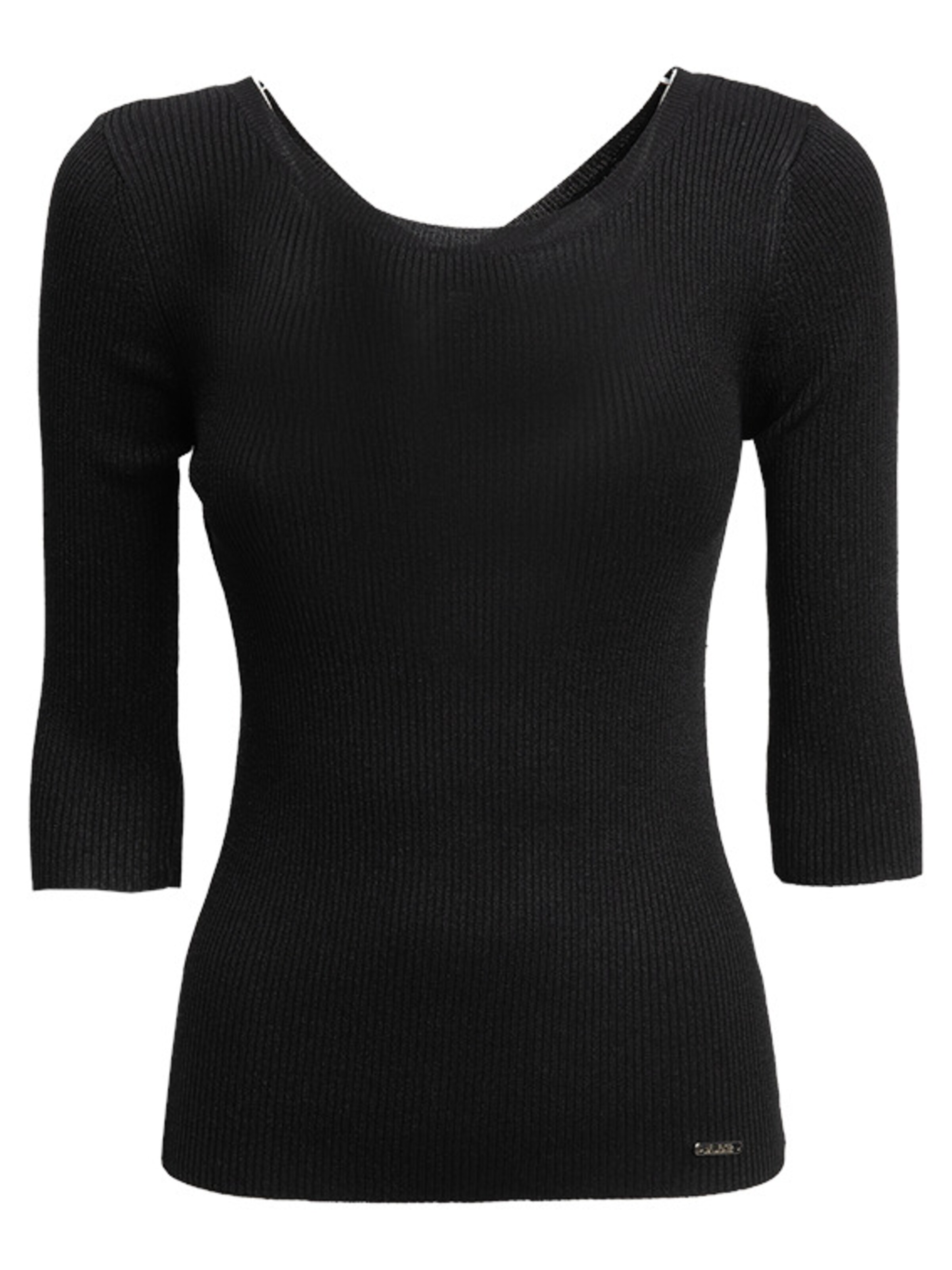 juoda Influencer Megztinis: priekis