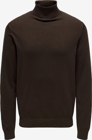 Only & Sons Regular fit Sweater in Brown: front
