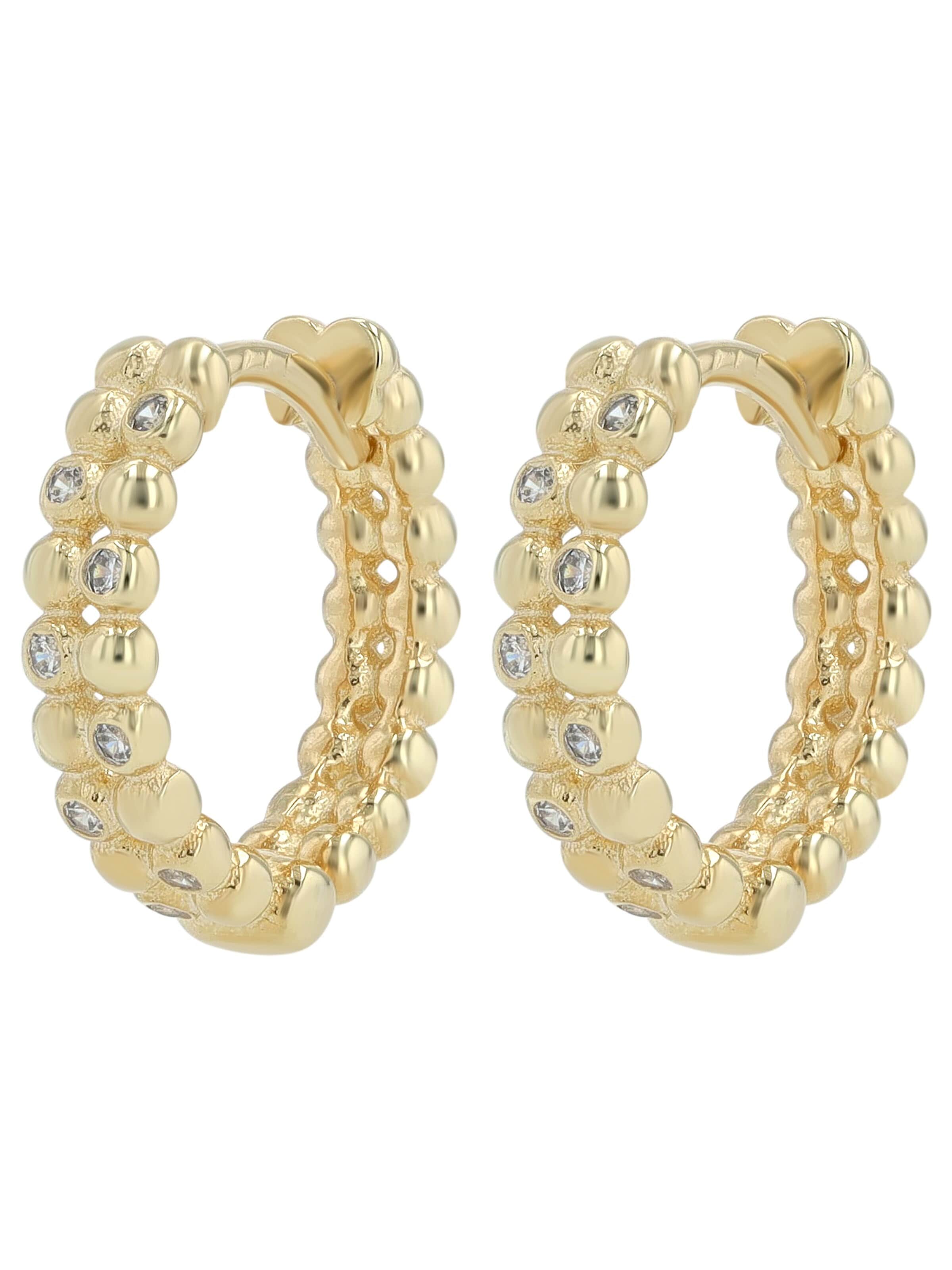 Akzent Earrings '"Yelda" aus 925 Sterlingsilber, rhodiniert, langlebig' in Gold