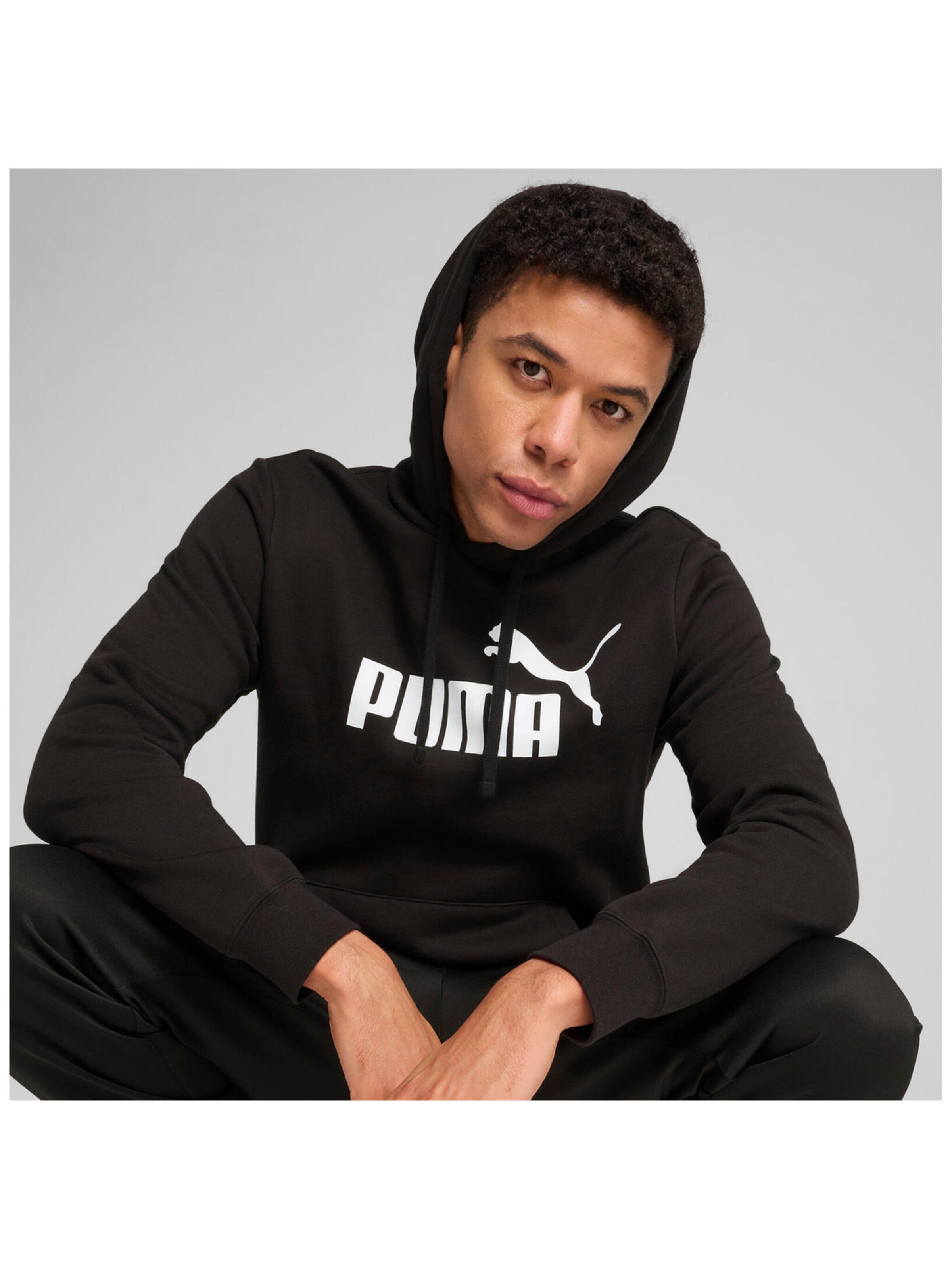 Giacca di felpa 'Puma Ess No. 1 Logo Hoodie Fl' di PUMA in nero