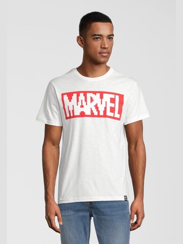 Recovered T-Shirt 'Marvel' in Weiß: predná strana