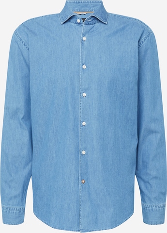 Coupe regular Chemise 'HAL' BOSS Black en bleu : devant