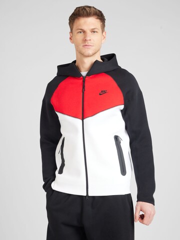 Nike Sportswear Sweatjacka 'TCH FLEECE' i vit: framsida