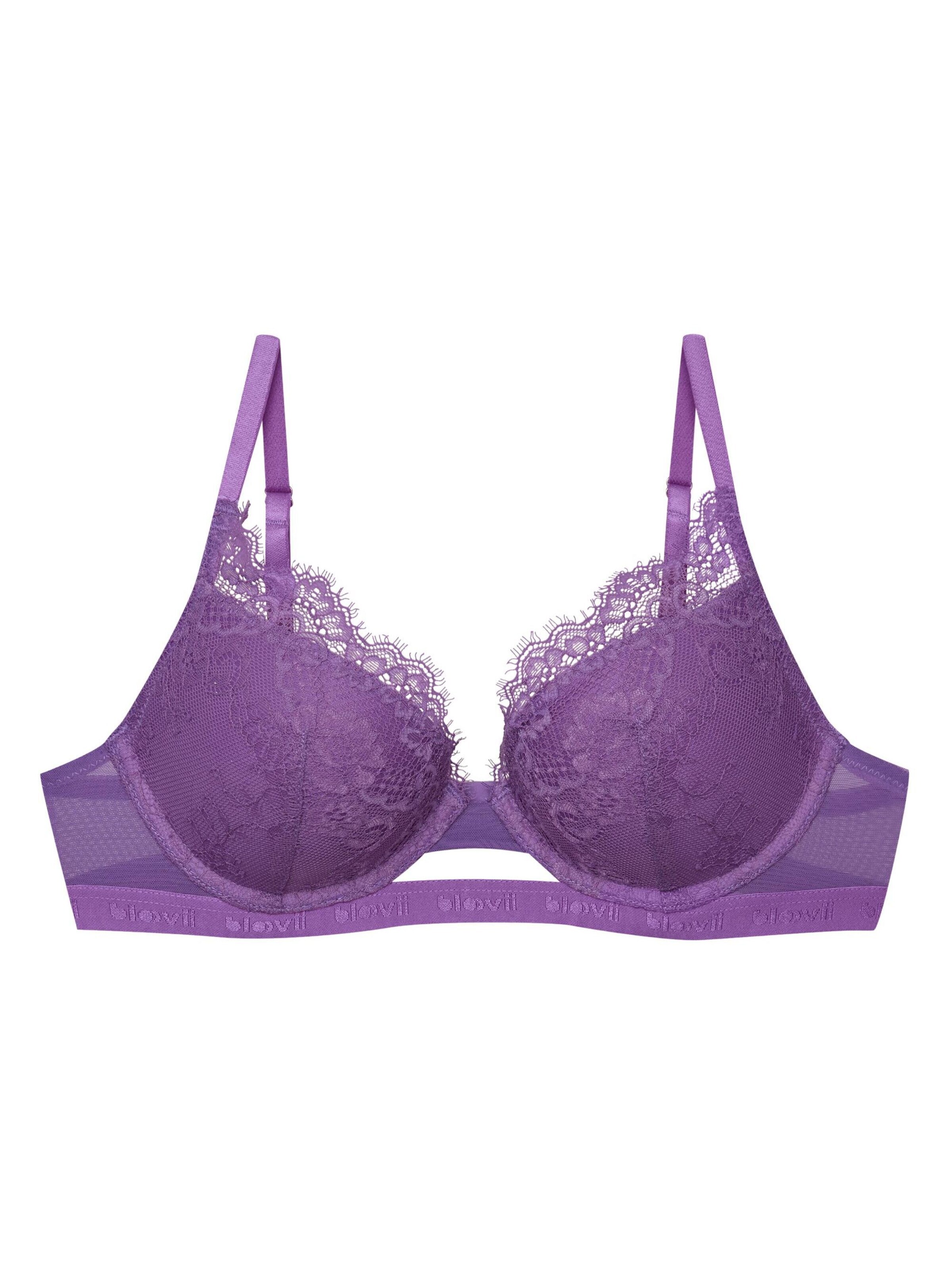 Push-up Reggiseno 'Push-up-BH Ocrissa, florale Spitze, Unterbrustband mit Logo' di ESOTIQ in lilla