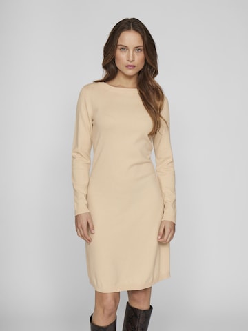 VILA - Vestido de punto en marrón: frente