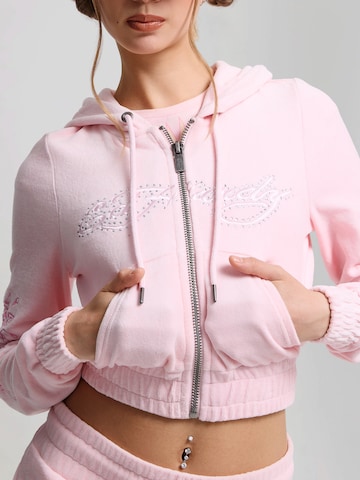 Ed Hardy Кофта на молнии 'Liebe und Dornen' в Ярко-розовый