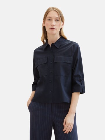 TOM TAILOR Blouse in Blauw: voorkant