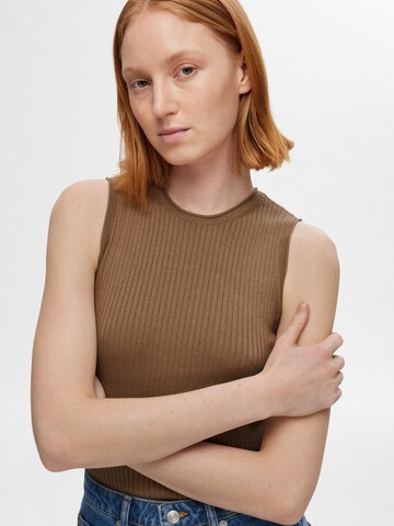 SELECTED FEMME Knitted top 'LYDIA' in Brown