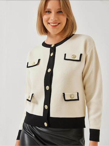 Bianco Lucci Gebreid vest in Beige