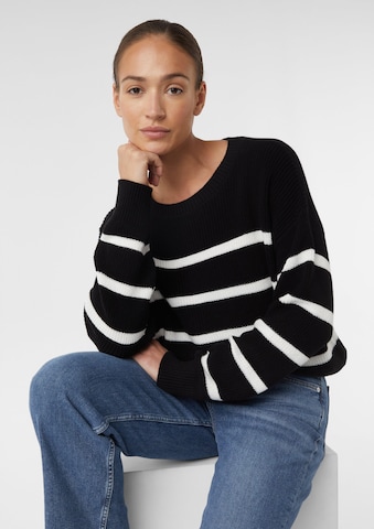 comma casual identity Trui in Zwart: voorkant