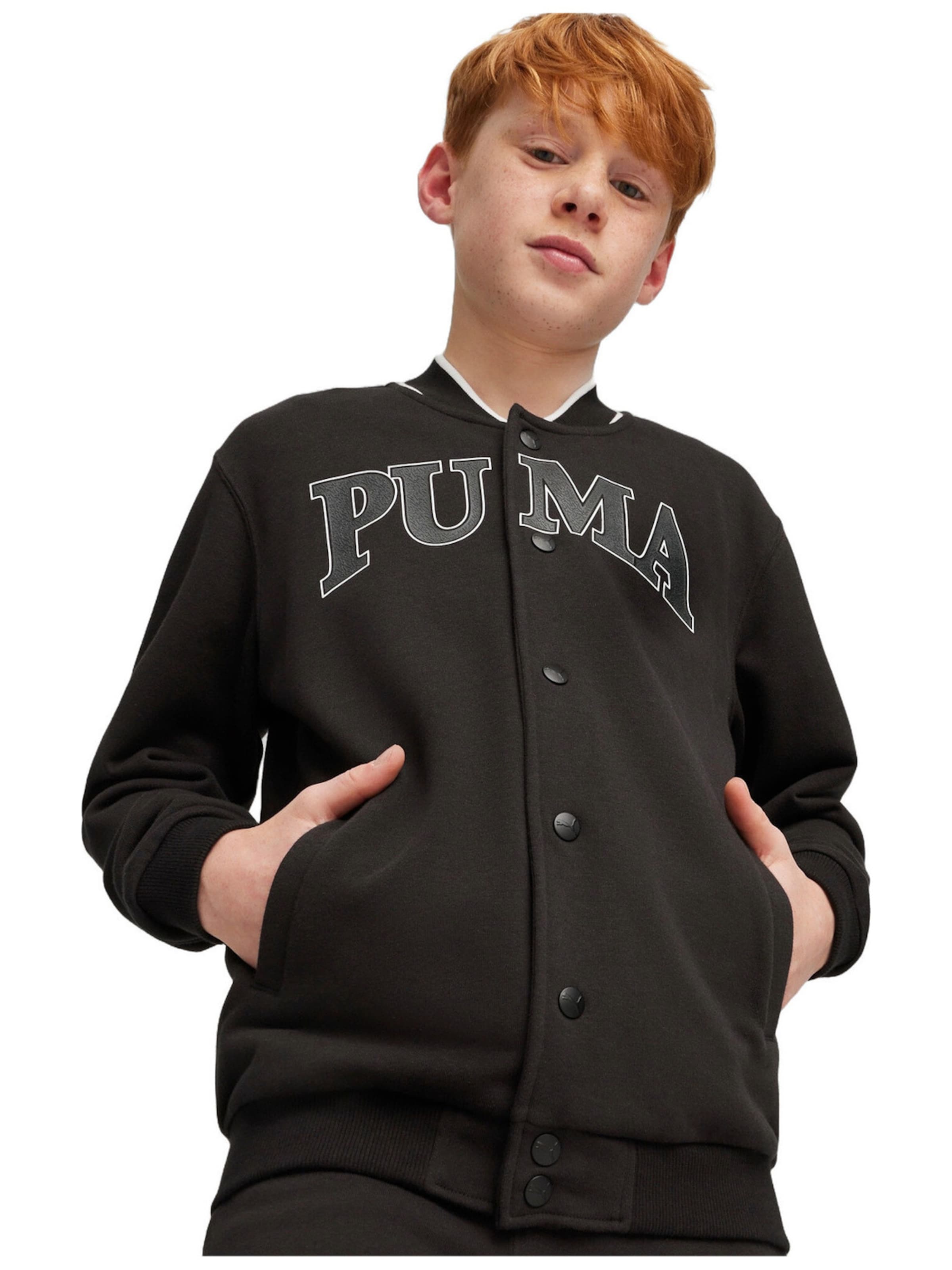 PUMA - Chaqueta deportiva 'Puma Puma Squad Bomber Jacket Tr B' en negro: frente