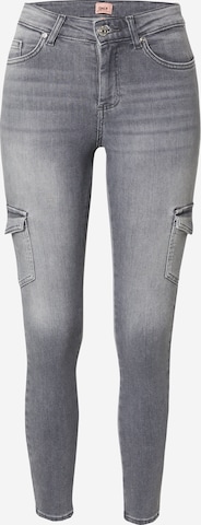 ONLY - Skinny Pantalón vaquero cargo en gris: frente